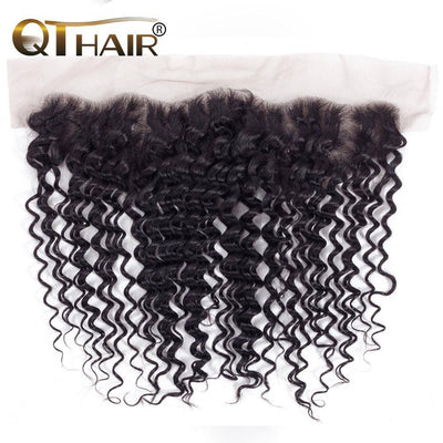 QT Malaysian Deep Wave 13x4 Lace Frontal Human Hair Closure - QT Hair
