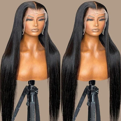 13x4 Lace Frontal Silky Straight Wigs Human Hair Natural Black Color for Women ｜QT Hair