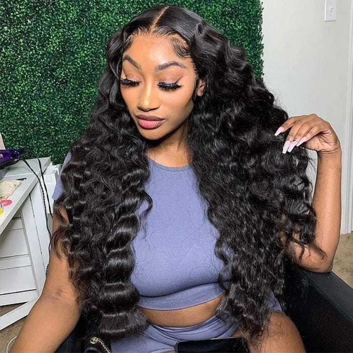 13x4 Lace Frontal Wig Loose Deep Wave Human Hair Wigs Pre Plucked with Baby Hair ｜QT Hair