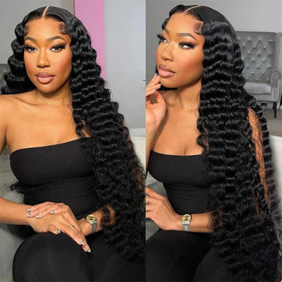 13x4 Lace Frontal Wig Loose Deep Wave Human Hair Wigs Pre Plucked with Baby Hair ｜QT Hair