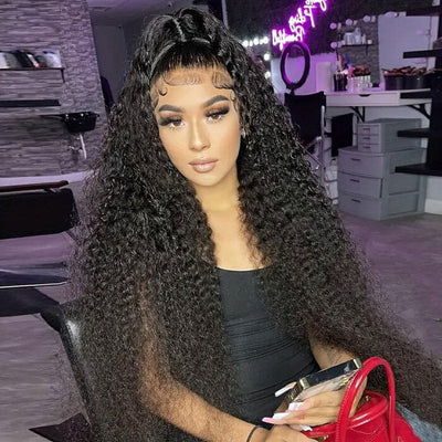 13x4 Transparent Lace Frontal Wigs Deep Wave Human Hair Wigs Pre Plucked ｜QT Hair