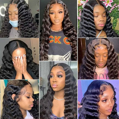 Peruvian Loose Deep Wave Human Hair 3 Bundles with 13x4 Transparent Lace Frontal ｜QT Hair