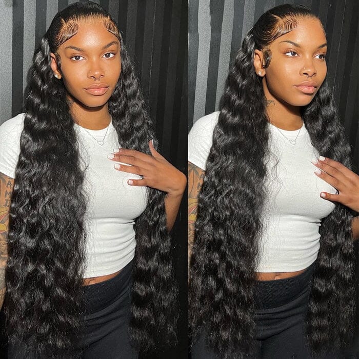 360 Loose Deep Wave Lace Frontal Wigs Virgin Human Hair Pre Plucked with Baby Hair ｜QT Hair
