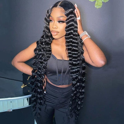 360 Loose Deep Wave Lace Frontal Wigs Virgin Human Hair Pre Plucked with Baby Hair ｜QT Hair