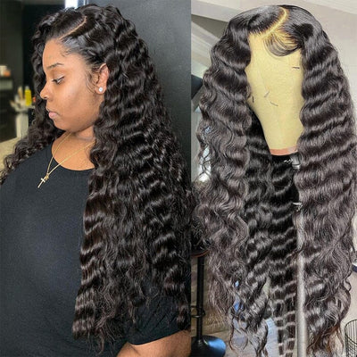 360 Loose Deep Wave Lace Frontal Wigs Virgin Human Hair Pre Plucked with Baby Hair ｜QT Hair