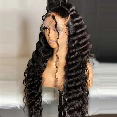 360 Loose Deep Wave Lace Frontal Wigs Virgin Human Hair Pre Plucked with Baby Hair ｜QT Hair