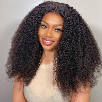 4x4 Kinky Curly Lace Closure Wig Virgin Human Hair Pre Plucked Natural Hairline ｜QT Hair