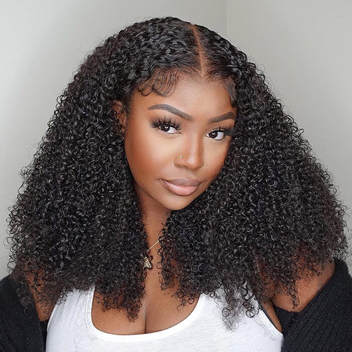 4x4 Kinky Curly Lace Closure Wig Virgin Human Hair Pre Plucked Natural Hairline ｜QT Hair