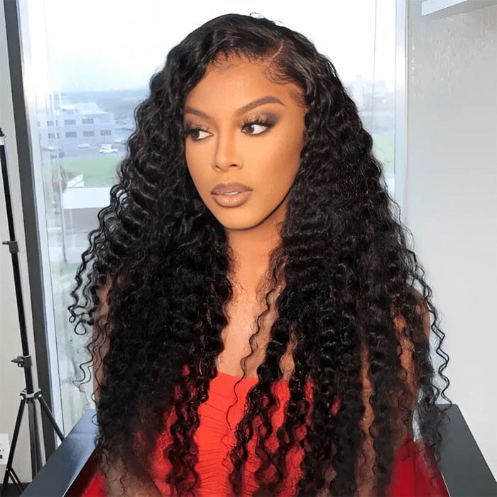 360 Deep Wave Lace Front Wigs With Virgin Human Hair Glueless Baby Hair Pre Plucked For Black Women