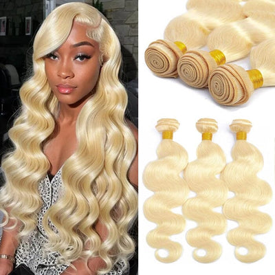 613 Honey Blonde Brazilian Body Wave 100% Human Hair Weave Bundles Deals ｜QT Hair