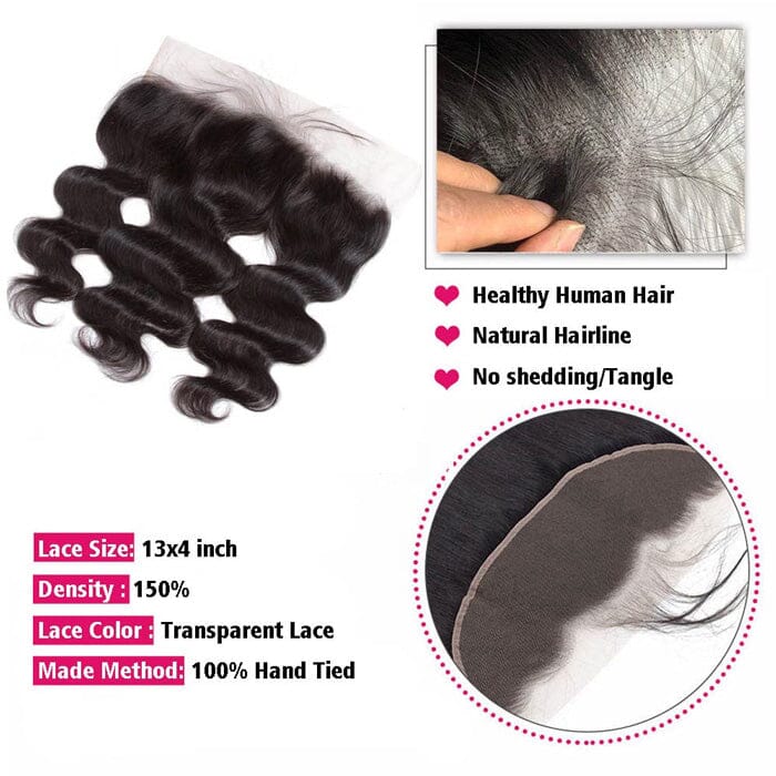 Body Wave 13x4 Lace Frontal with Baby Hair Pre Plucked Virgin Human Hair ｜QT Hair