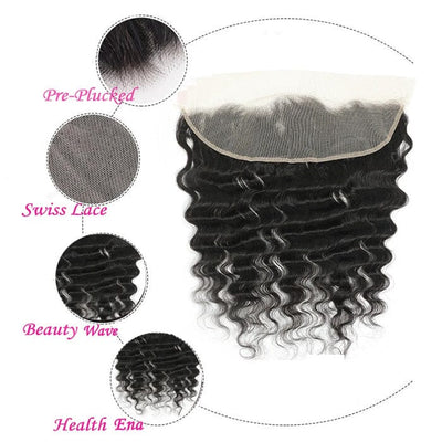 Brazilian Loose Deep Wave 3 Bundles with 13x4 Lace Frontal Unprocessed Human Hair ｜QT Hair