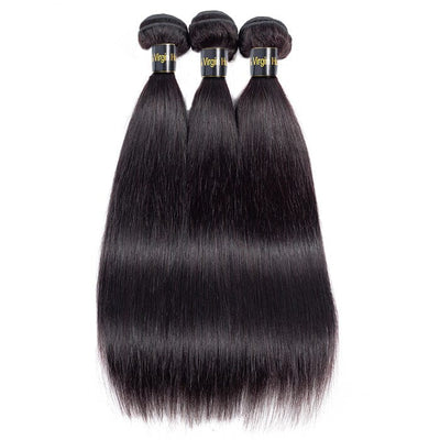 Brazilian Virgin Human Hair 3 Bundles Straight Extensions 100% Human Hair ｜QT Hair