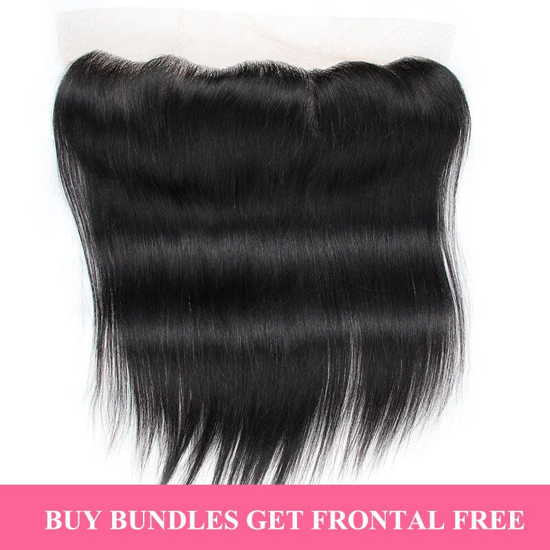 Buy 3 Bundles Silky Straight Virgin Human Hair Weave Get 1 Pc Lace Frontal Free ｜QT Hair