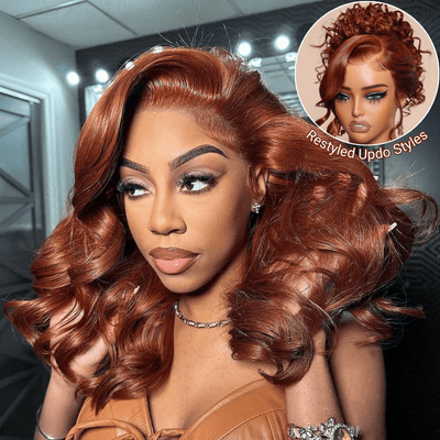 Color 33 Reddish Brown 13x4 13x6 Lace Frontal Wigs Pre Plucked Human Hair ｜QT Hair