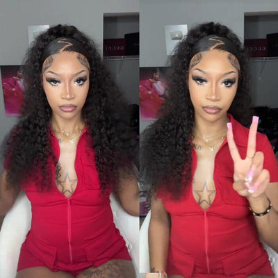 Jerry Curly 13x4 HD Lace Frontal Wigs Pre Plucked QT Virgin Human Hair