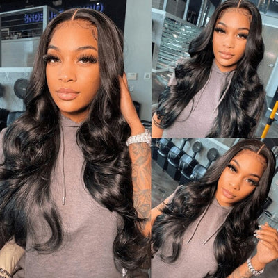 Indian Body Wave Human Hair Weave 3 Bundles with Lace Frontal Ear to Ear