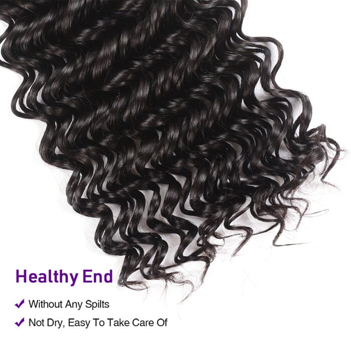 Indian Virgin Raw Human Hair Deep Wave 3 Bundles Deals Hair Weave Extensions ｜QT Hair
