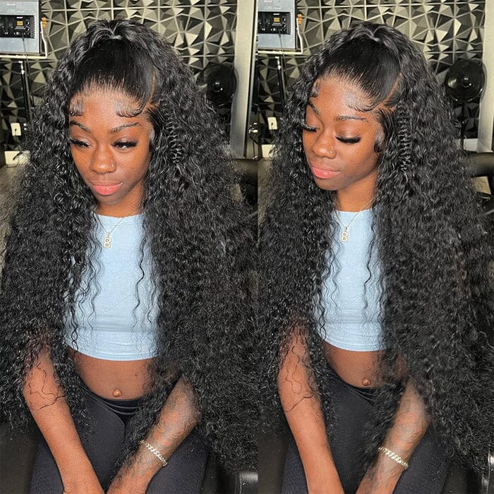 Jerry Curl 13x6 Transparent Lace Frontal Wig Pre Plucked Virgin Human Hair ｜QT Hair