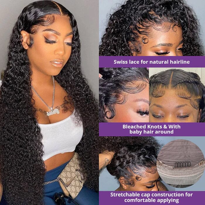 Jerry Curl 13x6 Transparent Lace Frontal Wig Pre Plucked Virgin Human Hair ｜QT Hair