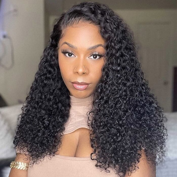 Jerry Curl 13x6 Transparent Lace Frontal Wig Pre Plucked Virgin Human Hair ｜QT Hair