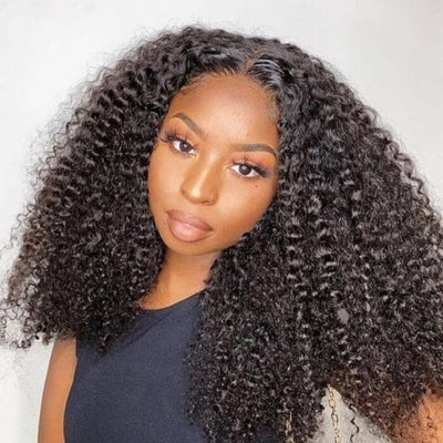 Kinky Curly 13x4 HD Lace Frontal Wigs Virgin Human Hair Pre Plucked for Women ｜QT Hair