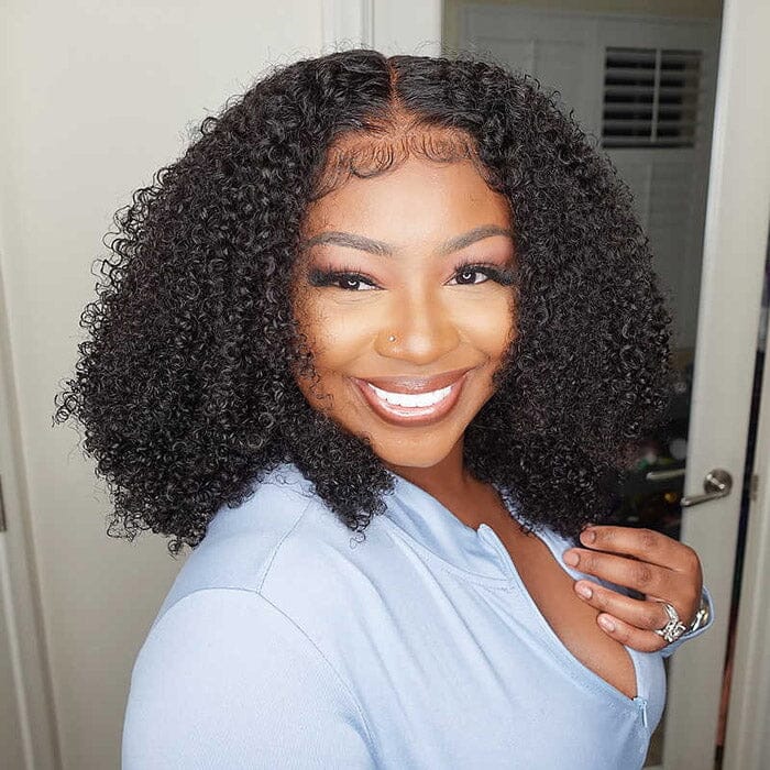 Kinky Curly 5x5 Lace Closure Wig Natural Hairline QT Human Hair ｜QT Hair