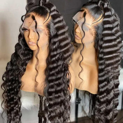 Loose Deep Wave 13x6 HD Lace Frontal Wigs Human Hair with Baby Hair Pre-Plucked ｜QT Hair