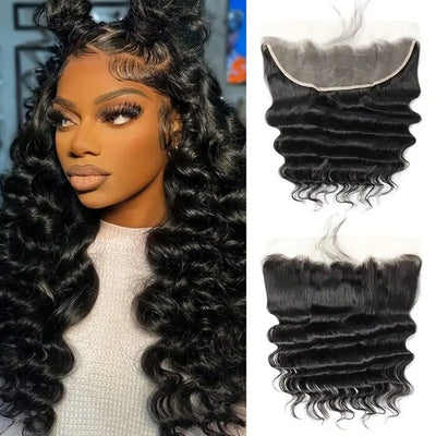Peruvian Loose Deep Wave 13x4 Lace Frontal Pre Plucked with Baby Hair