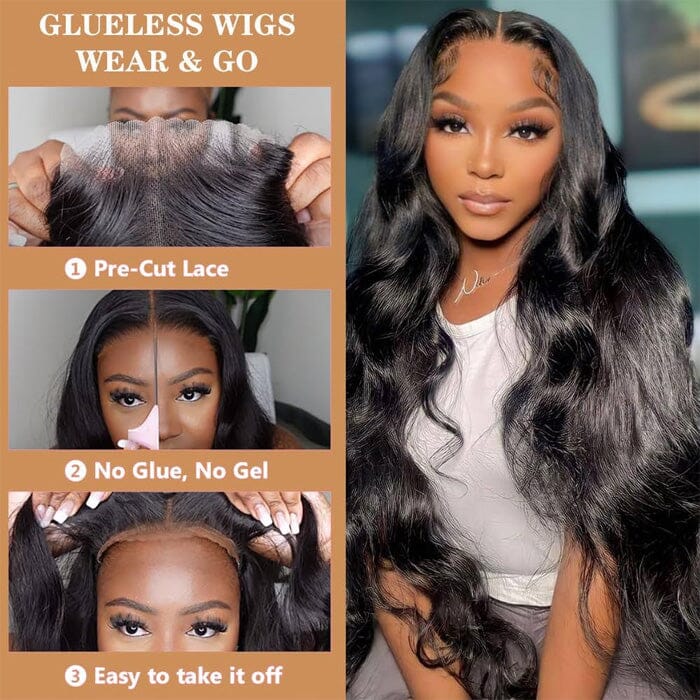 Pre Cut Glueless 8x5 Lace Closure Wig Body Wave QT Virgin Human Hair ｜QT Hair