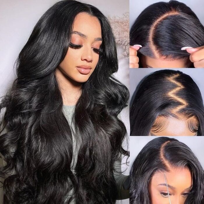 Pre Cut Glueless 8x5 Lace Closure Wig Body Wave QT Virgin Human Hair