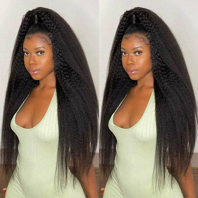 QT 13x6 Lace Frontal Wig Pre Plucked Deep Part Kinky Straight Human Hair ｜QT Hair