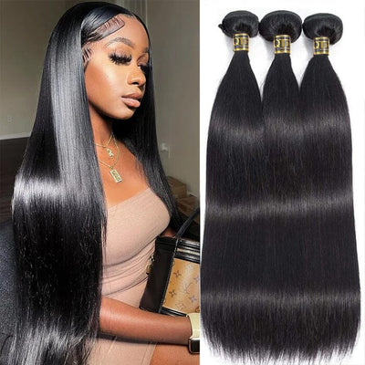 QT 14A 4 Bundles Bone Silky Straight Brazilian Virgin Human Hair Extensions ｜QT Hair