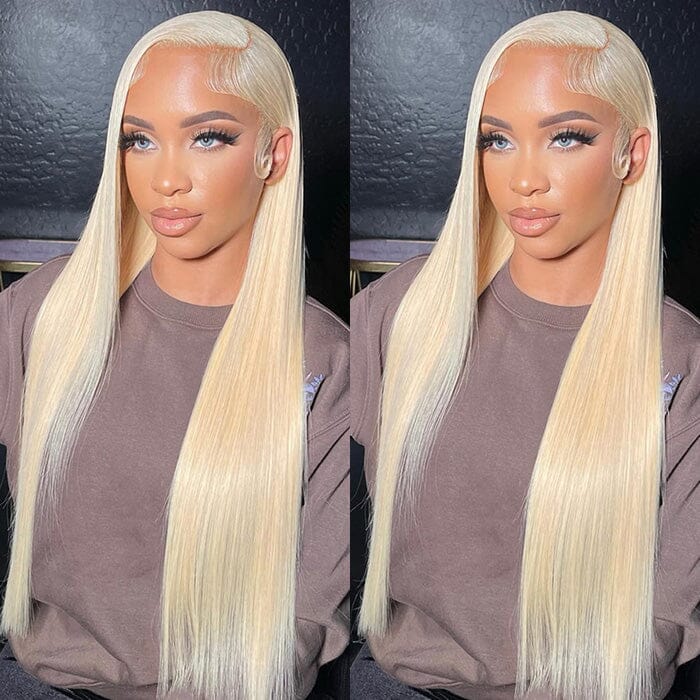 Indian Straight Virgin Human Hair Color 613 Blonde 4 Bundles with 4x4 Lace Closure ｜QT Hair