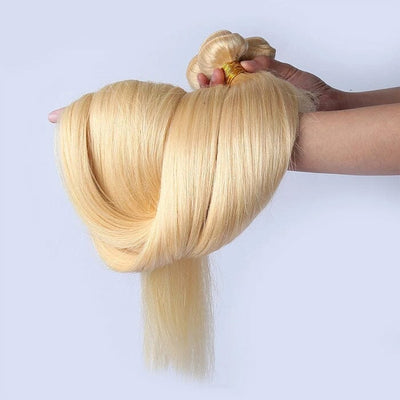QT 613 Honey Blonde Color Silky Straight 4 Bundles Human Hair Extensions ｜QT Hair