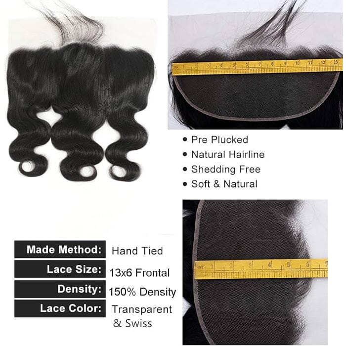 QT Body Wave 13x6 Transparent Lace Frontal Virgin Human Hair Silky Straight Frontal ｜QT Hair