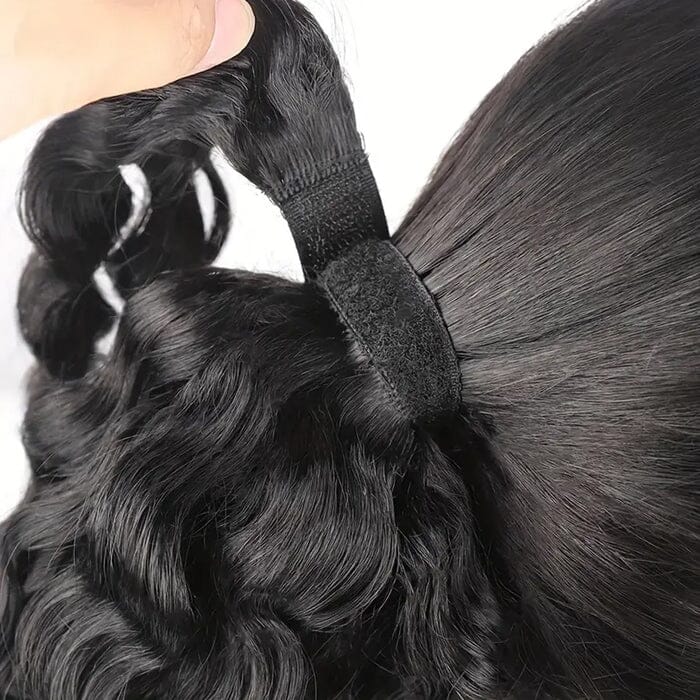 QT Body Wave Ponytail with Weave Hair Extensions Wrap Around Clip in Braided Ponytail Hairstyles ｜QT Hair