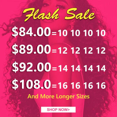 QT Hair 4 Bundles Deals Virgin Hair Weaves Lowest to $84 Flash Sale No Need Code ｜QT Hair