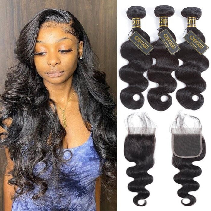 QT Hair Brazilian Body Wave Raw Virgin Human Hair Weave Bundles with Closure ｜QT Hair