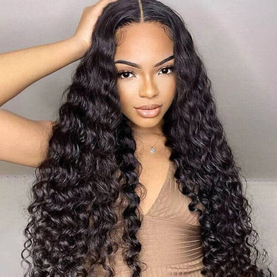 QT Hair Deep Wave Lace Frontal Wig with Baby Hair Pre Plucked Virgin Human Hair ｜QT Hair