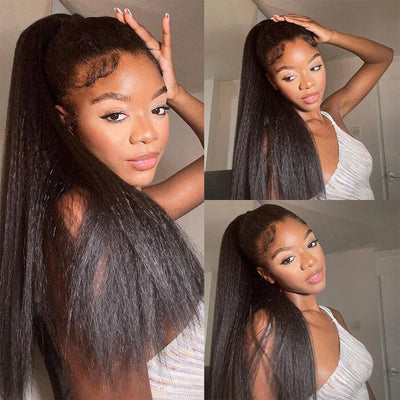 QT Hair HD Lace Frontal Wigs Virgin Human Hair Pre Plucked Kinky Straight ｜QT Hair