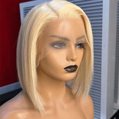 QT Hair Honey Blonde Color 613 Lace Frontal Wig Bone Straight Human Hair ｜QT Hair