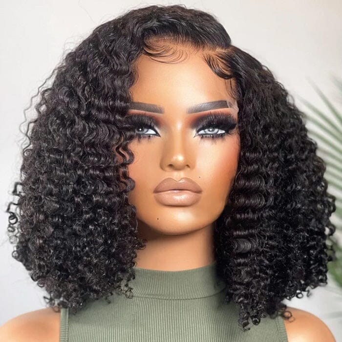 QT Hair Kinky Curly Short Bob Lace Frontal Wig Pre Plucked Virgin Human Hair ｜QT Hair