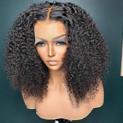 QT Hair Kinky Curly Short Bob Lace Frontal Wig Pre Plucked Virgin Human Hair ｜QT Hair
