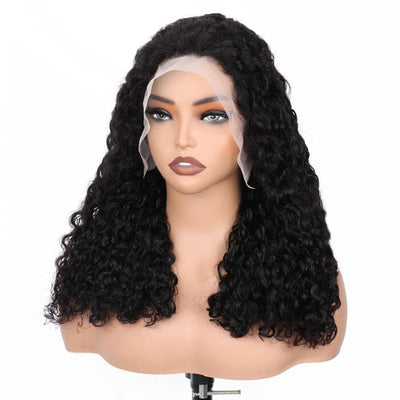 QT SDD New Pixie Curly Lace Frontal Wig Pre Plucked Super Double Drawn Human Hair