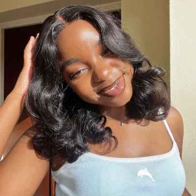 QT Hair Wavy 13x4 Short Bob Lace Frontal Wig Body Wave Virgin Human Hair ｜QT Hair