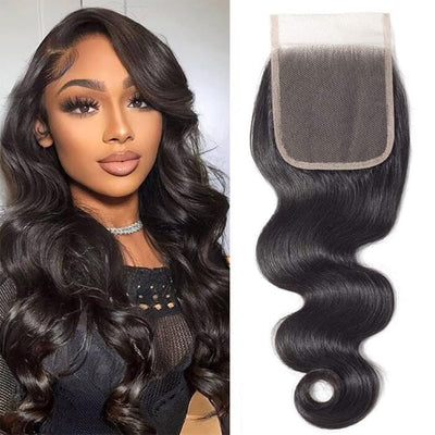 QT Human Hair Body Wave Swiss Lace Closure Pre Plucked Natural Hairline with Baby Hair ｜QT Hair