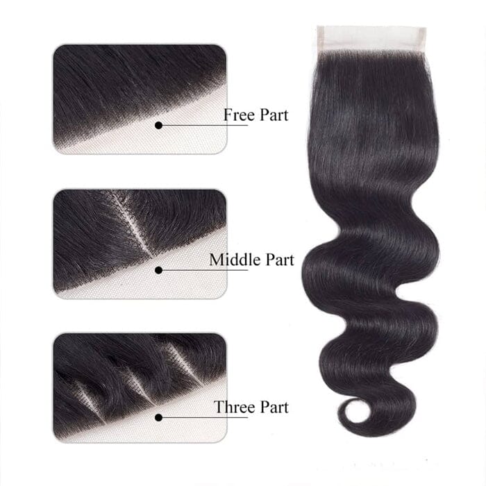 QT Human Hair Body Wave Swiss Lace Closure Pre Plucked Natural Hairline with Baby Hair ｜QT Hair