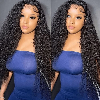 QT Jerry Curl 13x4 Transparent Lace Frontal Wig Pre Plucked Curly Human Hair ｜QT Hair