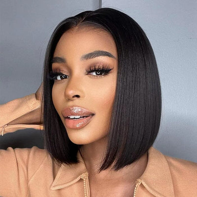 2 Wigs $159 Glueless Pre Cut Body Wave Lace Wig with Bone Straight Bob Wig Human Hair